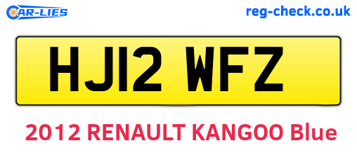 HJ12WFZ are the vehicle registration plates.
