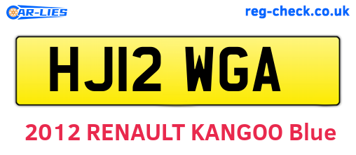 HJ12WGA are the vehicle registration plates.