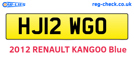 HJ12WGO are the vehicle registration plates.
