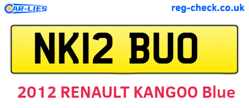 NK12BUO are the vehicle registration plates.