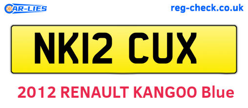 NK12CUX are the vehicle registration plates.