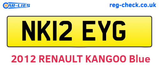 NK12EYG are the vehicle registration plates.