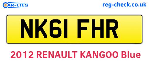NK61FHR are the vehicle registration plates.