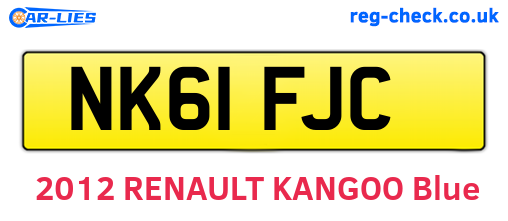 NK61FJC are the vehicle registration plates.