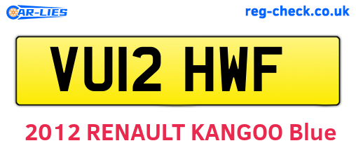 VU12HWF are the vehicle registration plates.
