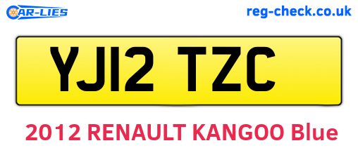 YJ12TZC are the vehicle registration plates.