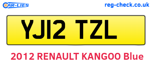 YJ12TZL are the vehicle registration plates.