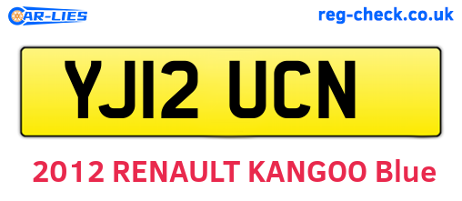 YJ12UCN are the vehicle registration plates.