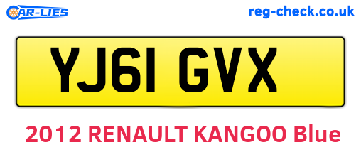 YJ61GVX are the vehicle registration plates.