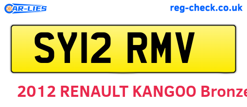 SY12RMV are the vehicle registration plates.