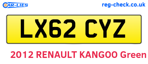 LX62CYZ are the vehicle registration plates.