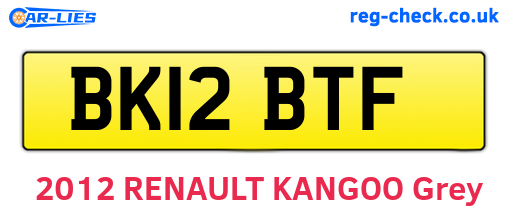 BK12BTF are the vehicle registration plates.