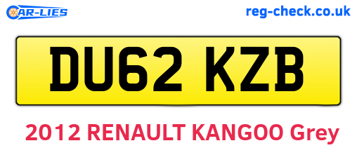 DU62KZB are the vehicle registration plates.