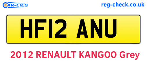 HF12ANU are the vehicle registration plates.