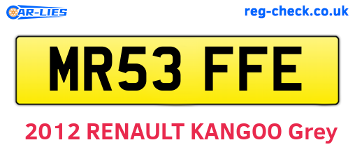 MR53FFE are the vehicle registration plates.