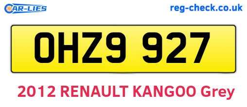 OHZ9927 are the vehicle registration plates.