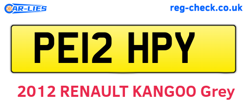 PE12HPY are the vehicle registration plates.