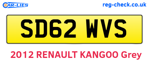 SD62WVS are the vehicle registration plates.