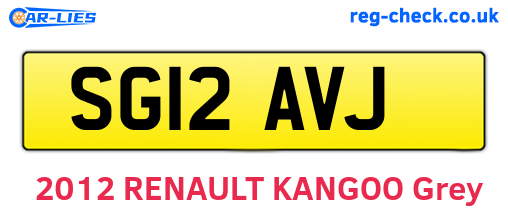 SG12AVJ are the vehicle registration plates.