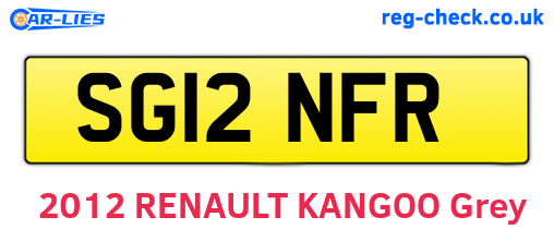SG12NFR are the vehicle registration plates.