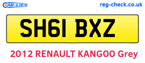 SH61BXZ are the vehicle registration plates.