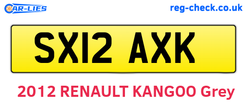 SX12AXK are the vehicle registration plates.