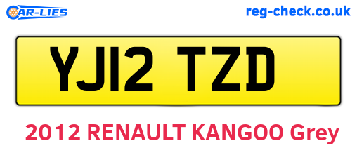 YJ12TZD are the vehicle registration plates.