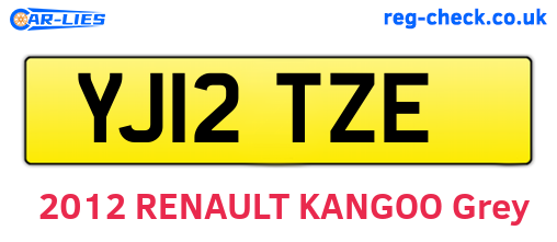 YJ12TZE are the vehicle registration plates.