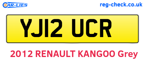 YJ12UCR are the vehicle registration plates.