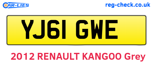 YJ61GWE are the vehicle registration plates.