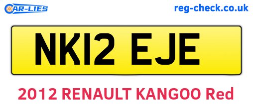 NK12EJE are the vehicle registration plates.