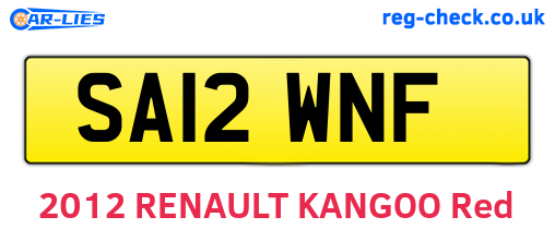 SA12WNF are the vehicle registration plates.