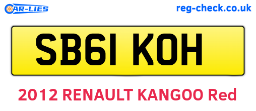 SB61KOH are the vehicle registration plates.