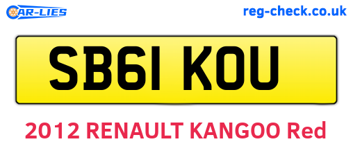 SB61KOU are the vehicle registration plates.