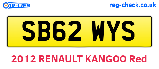 SB62WYS are the vehicle registration plates.