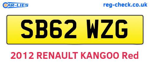 SB62WZG are the vehicle registration plates.