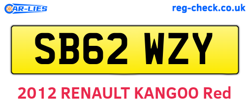 SB62WZY are the vehicle registration plates.