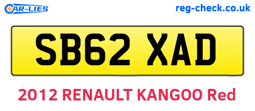 SB62XAD are the vehicle registration plates.
