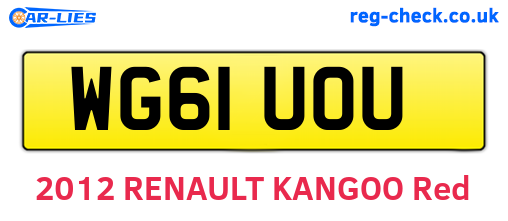 WG61UOU are the vehicle registration plates.