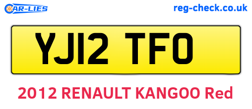 YJ12TFO are the vehicle registration plates.