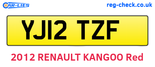 YJ12TZF are the vehicle registration plates.