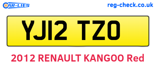 YJ12TZO are the vehicle registration plates.