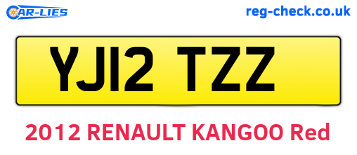 YJ12TZZ are the vehicle registration plates.