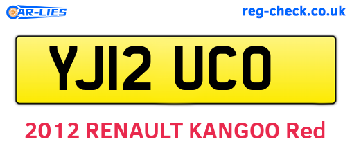 YJ12UCO are the vehicle registration plates.