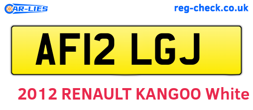 AF12LGJ are the vehicle registration plates.