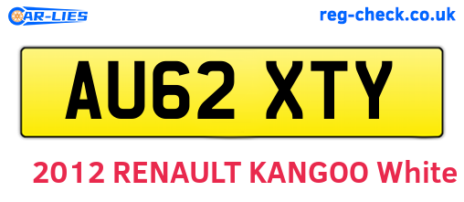 AU62XTY are the vehicle registration plates.