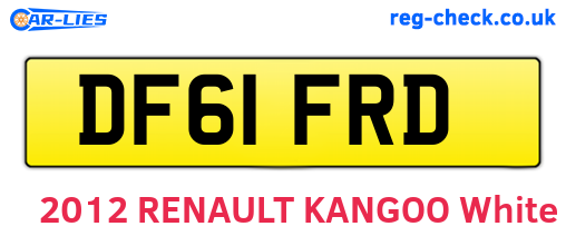 DF61FRD are the vehicle registration plates.