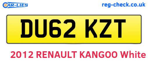 DU62KZT are the vehicle registration plates.