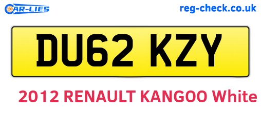 DU62KZY are the vehicle registration plates.