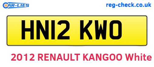 HN12KWO are the vehicle registration plates.